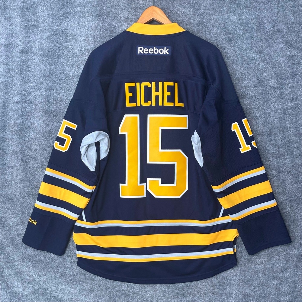 Mens Reebok Buffalo Sabres Jack Eichel 15 NHL Hockey Jersey Navy Blue S 7185A
